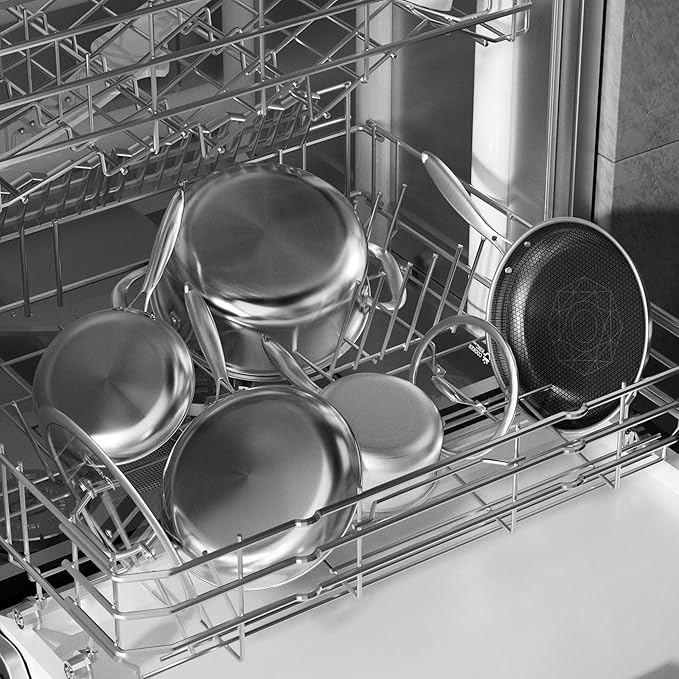 COOKER KING Stainless Steel 7PCS Cookware Set Pots and Pans Set Non Stick Frying Pans Saucepans &amp Stock Pot with Lid Non-Toxic Induction Oven Dishwasher Safe