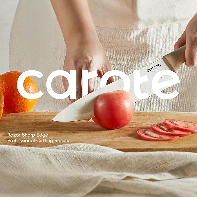 CAROTE 22PCS Cookware Set with Knife Set