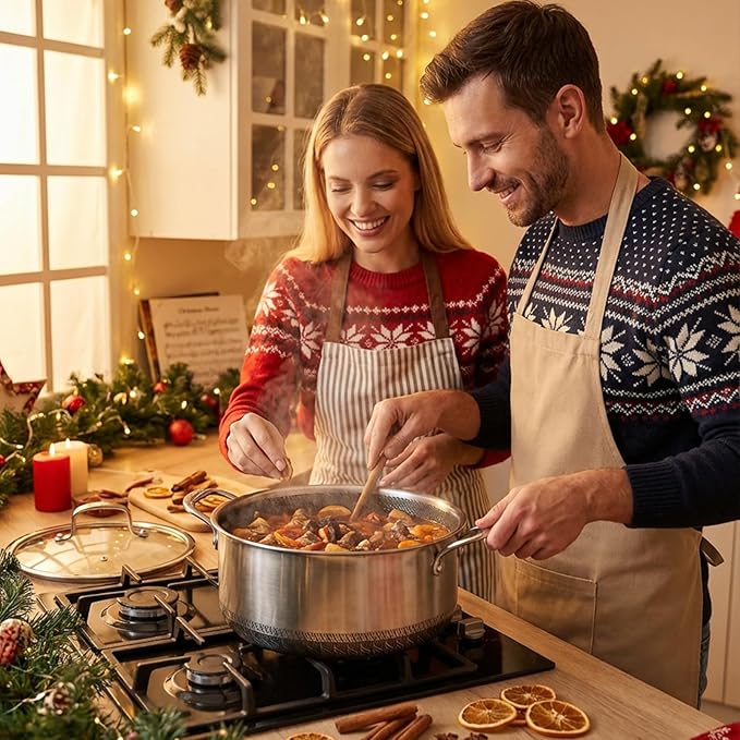 Hybrid Nonstick Pot Set 1.5 QT Sauce Pan 2 and 5.2 QT Stock Pot with Glass LidsCookware setsStay-Cool Handles2 Silicone TrivetsDishwasher-FriendlyCompatible All Cooktops.
