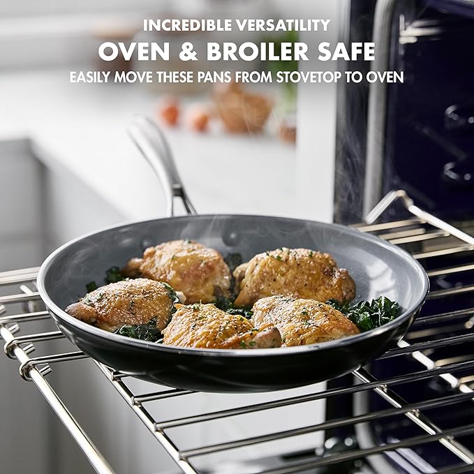 GreenPan Swift Healthy Ceramic Nonstick 12 Piece Cookware Set with 12 Frying Pan and Skillet