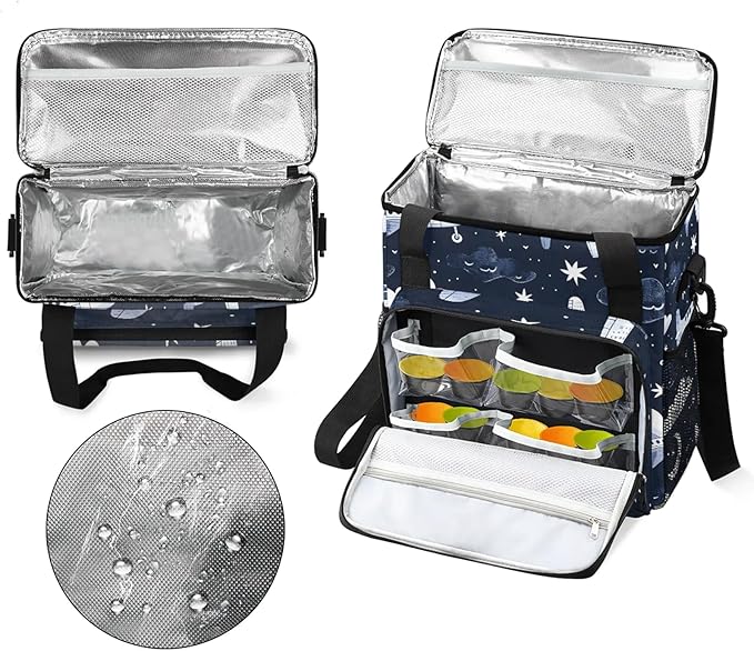 Aircraft Airplane Travel Coffee Maker Carrying Bag Large Organizer Storage Tote Bag Insulated Reusable Cooler Grocery Bags