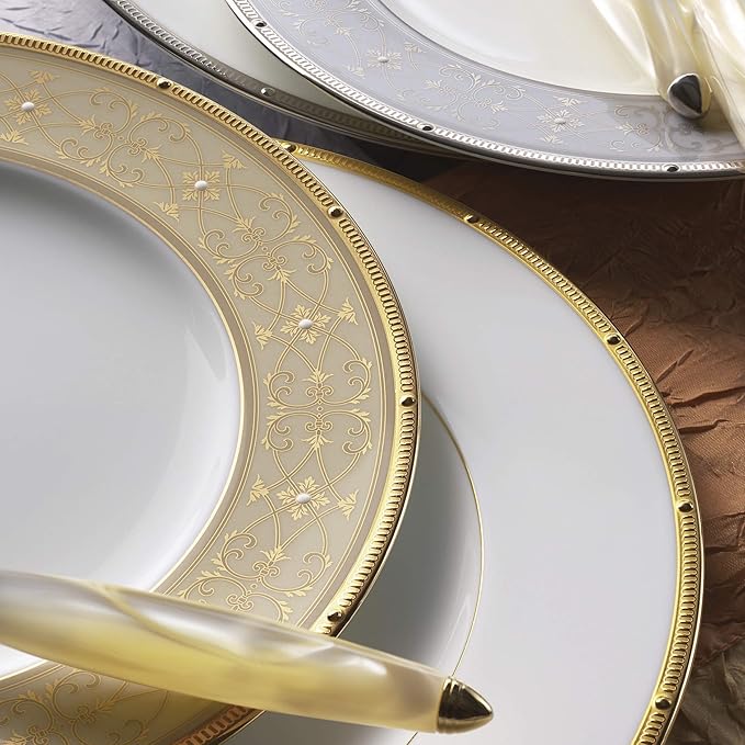 Noritake Rochelle Gold 12-Piece Dinnerware Set Service for 4