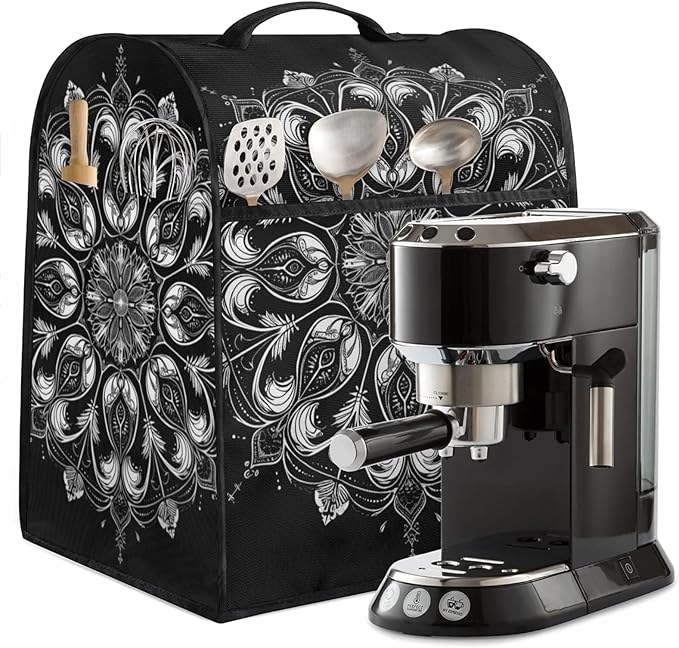 cfpolar Kitchen Aid Mixer Cover Compatible with 6-8 Quarts Ethnic Mandala Flower Black Stand Mixer Cover Kitchen Aid Mixers Accessories Appliance Organizer Bag Dust Covers with Zipper Pocket
