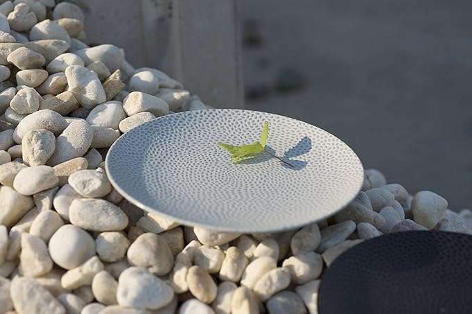 D&ampV 6 Piece Cobble TechnoCeram Dinnerware Plate Set 8.25 Matte Grey