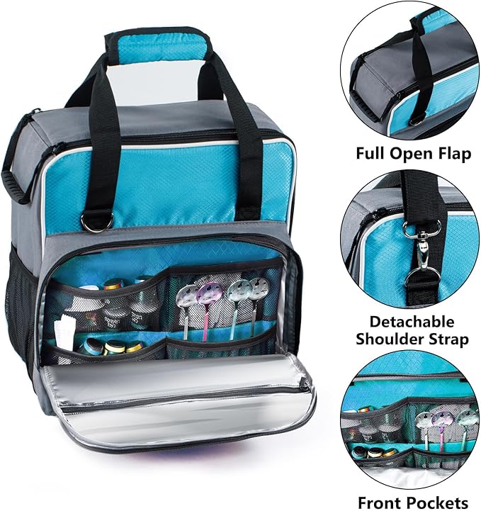 BAGSPRITE For Keurig K-Express Coffee Maker Travel Bag K-Iced Single Serve Brewer Carrying Case with Multiple Pockets for Pods Storage Bag With Shoulder Strap