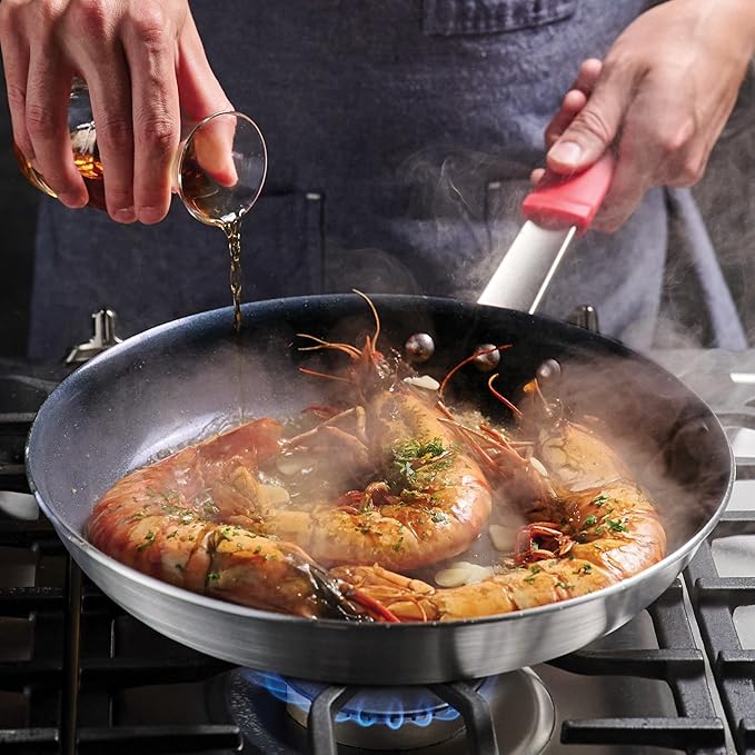 Tramontina Professional 12-Inch Ceramic Non Stick Large Frying Pan Heavy-Gauge Aluminum Skillet with Ceramic Nonstick Coating Dishwasher and Oven Safe Black