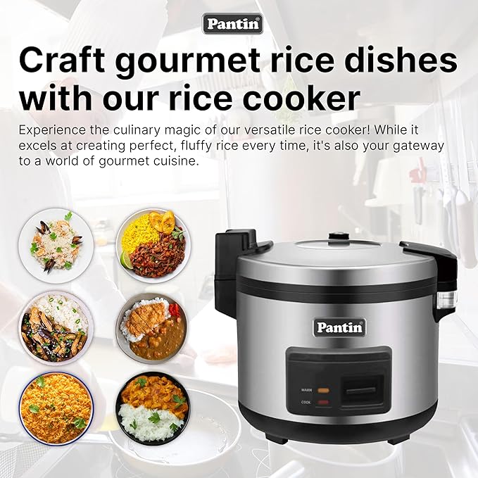Pantin Commercial Rice Cooker &amp Warmer - 35 Cups Uncooked / 70 Cups Cooked Extra Large Capacity Rice Cooker with Nonstick Inner Pot &amp Switch Press 120V/1500W ETL Listed