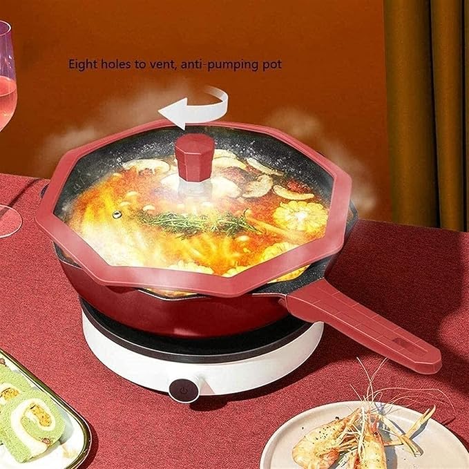 Non-Stick Pan Set Kitchen Cookware Set Including Star Anise Wok Frying PanSoup Pot and Milk Pan4-Piece Set