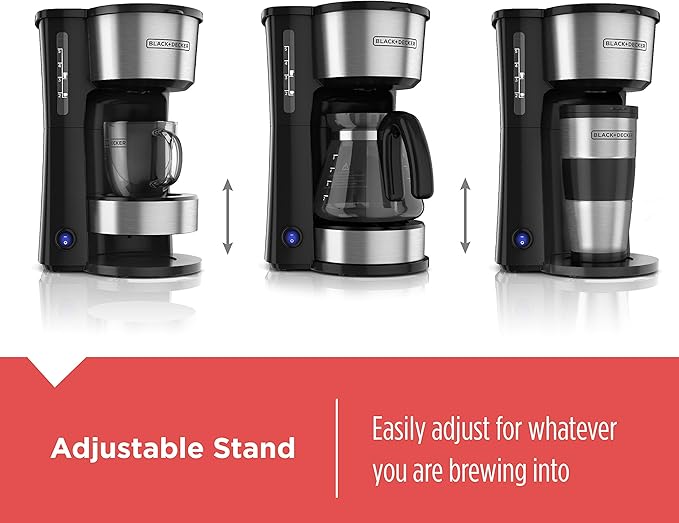 BLACK+DECKER CM0755S 4-in-1 5-Cup Coffee Station Coffeemaker Stainless Steel