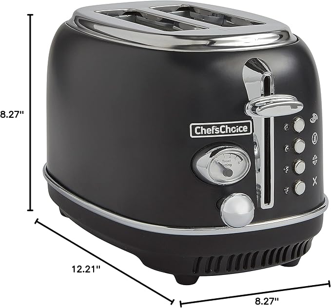 Chef'sChoice Toaster 2 Slice Gourmezza Stainless Steel with 5 Functions and 6 Shade Settings 900-Watts Black