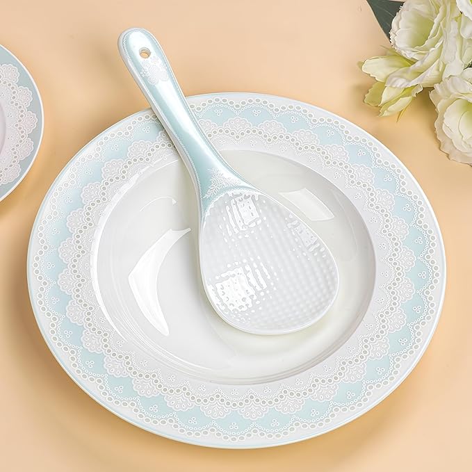 Fine Bone China Dinnerware SetPorcelain&ampCeramic Dinnerware SetsBone Stoneware &amp Ceramic Cookware Tableware Set Includes Dinner Plates|Spoons|Pasta Bowls|Soup Pot|Chopsticks (22PCS * 4-Person