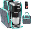 BAGSPRITE Coffee Maker Travel Bag Compatible with Keurig K-Mini or K-Mini Plus Single Serve Coffee Brewer Carrying Case with Multiple Pockets for K-Cup Pods Storage Bag With Shoulder Strap