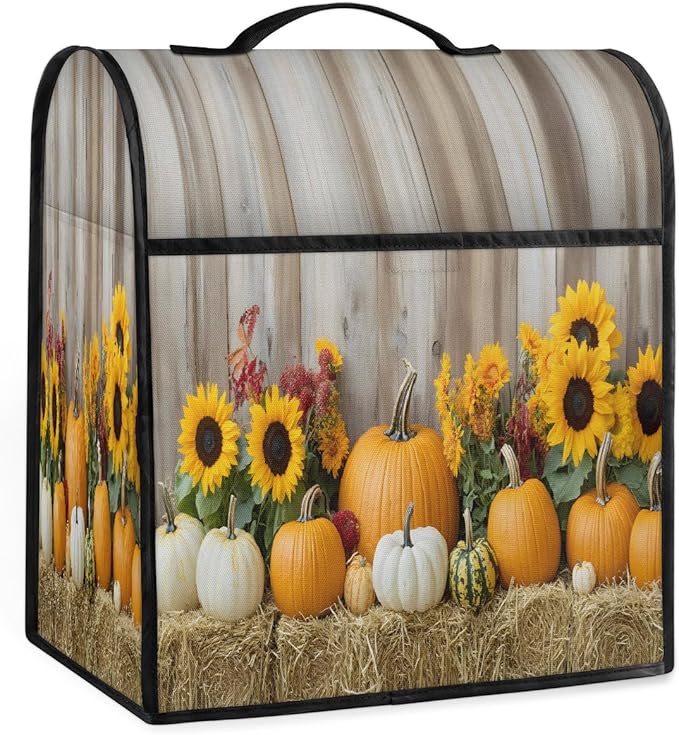 cfpolar Kitchen Aid Mixer Cover Compatible with 6-8 Quarts Pumpkin Sunflower Retro Stand Mixer Cover Kitchen Aid Mixers Accessories Appliance Organizer Bag Dust Covers with Zipper Pocket