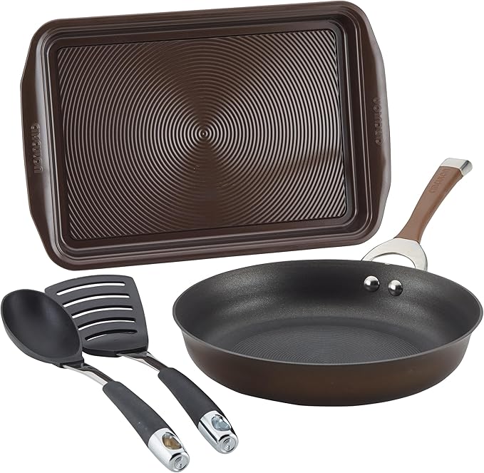 Circulon Symmetry Dishwasher Safe Hard Anodized Nonstick Cookware Pots and Pans Set 4 Piece (Baking Sheet) Chocolate