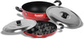 SUMEET 2.6mm Thick Non-Stick Aluminium Red Get Ready Cookware Set (Kadhai with Lid 1.5Ltr Capacity- 20cm Dia and Grill Appam Patra with Lid 23cm Dia)