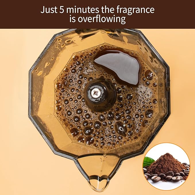 6 Cup Manual Espresso Maker Small Espresso Machines for Home Cuban Coffee Maker with Detachable Base &amp Overheat ProtectionCafeteras Electricas Modernas Moka Pot Greca Electrica De Cafe Gift