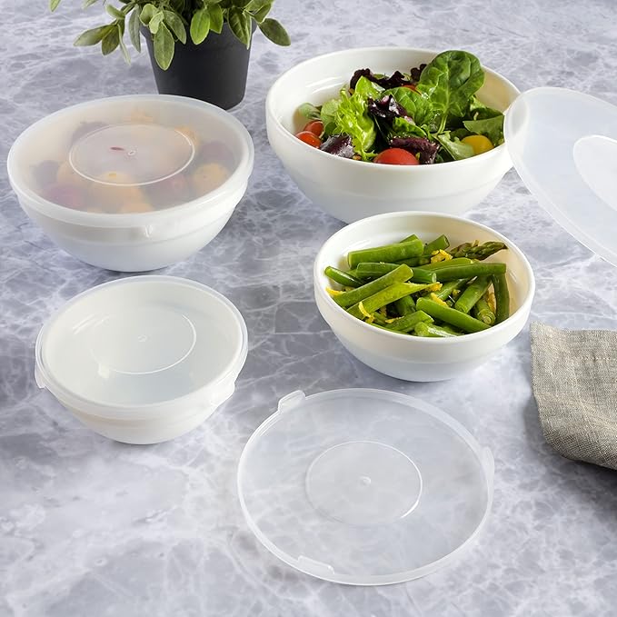 Gibson Home Ultra Break and Chip Resistant Dinnerware Set Soft Round: Service for 6 (36pcs) Opal Glass