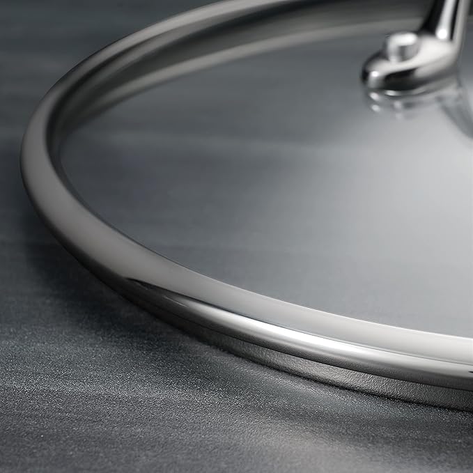 Tramontina Tri-Ply Clad Stainless Steel 6-Quart Braiser Pan with Glass Lid Induction-Ready Dishwasher-Safe NSF-Certified
