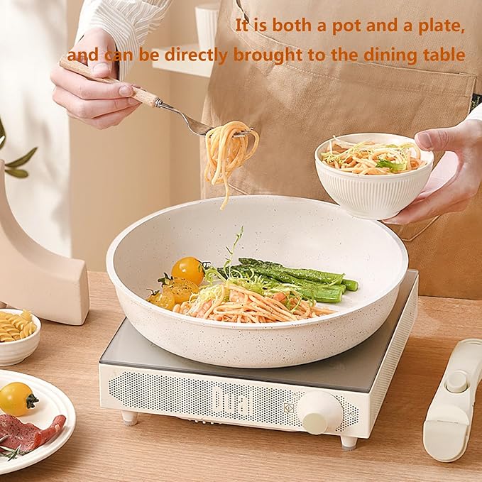 Kitchen Cookware Set Nonstick with Detachable Handle Pots and Pans Set with Lids Induction Cookware Nonstick Cooking Set Oven Safe Stain &amp Scratch-Resistant12 Pieces
