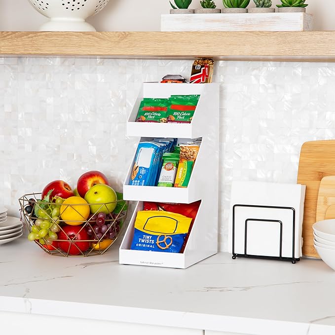 Mind Reader Coffee Tea Utensil and Condiment Station Countertop Organizer Coffee Bar Kitchen 6 L x 9 W x 16 H White (Pack of 2)