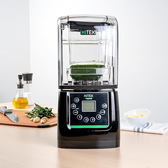 Restaurantware-Hi Tek 3 HP Commercial Blender 1 Variable Speed Heavy-Duty Blender - 48-Ounce Tritan Jar Sound Enclosure White Plastic Industrial Programmable Touchpad