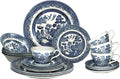 Churchill Blue Willow Plates Bowls Cups 20 Piece Dinnerware Set Made In England
