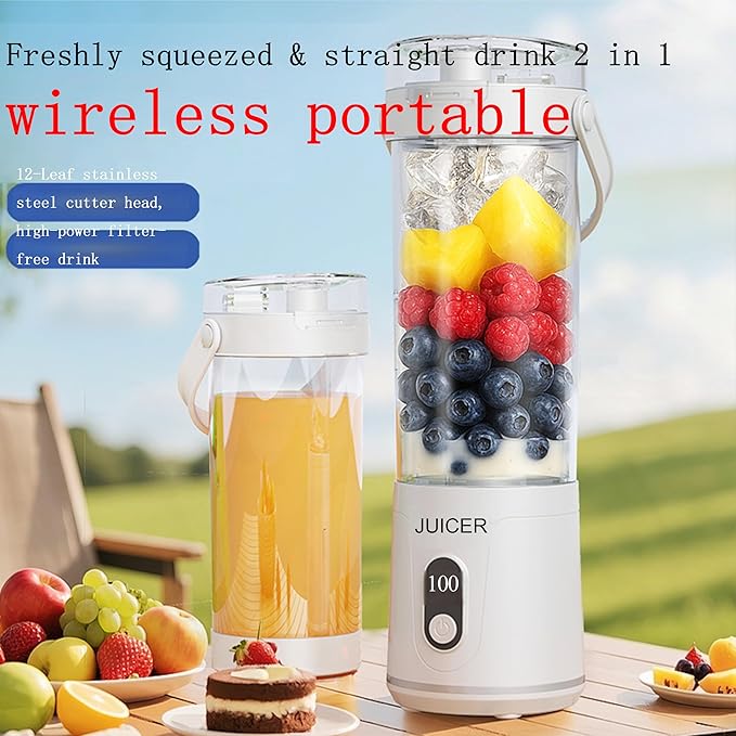 New wireless portable household juicer juicing cup USB charging small juicer (B-Grey)