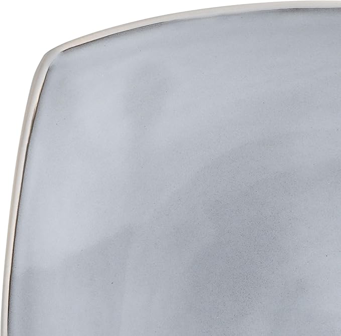Gibson Elite Soho Lounge Square Reactive Glaze Stoneware Dinnerware Set Service for 4 (16pc) Light Gray