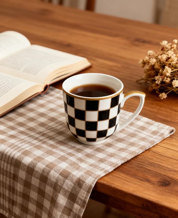 Porlien Checker Dinnerware Sets for 4 &amp Mug Sets for 2