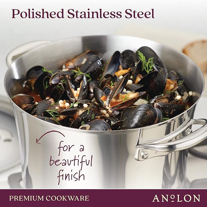 Anolon Stainless Steel &amp Hard Anodized Aluminum Cookware Set (11 Piece)