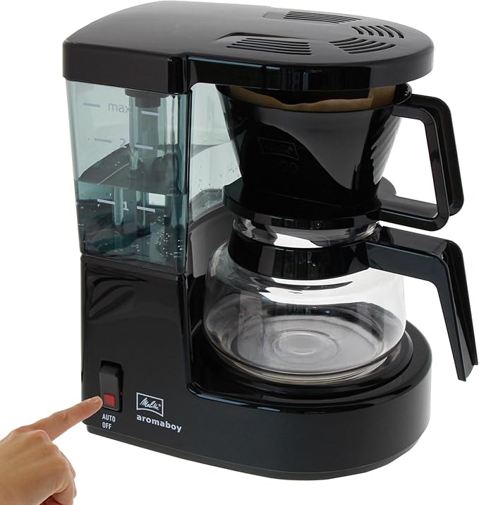 Melitta 1015 Aromaboy Filter Coffee Machine 2 Cups Glass Pot Automatic Switch-Off black by Melitta