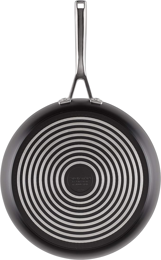 KitchenAid Hard Anodized Induction Nonstick Fry Pan/Skillet with Lid 12.25 Inch Matte Black