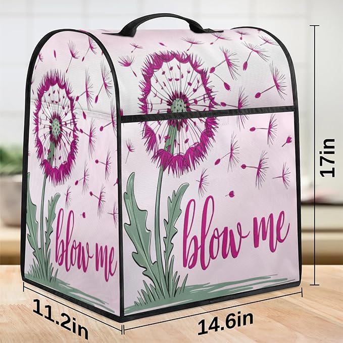 Kitchen Aid Mixer Cover Flower Floral Leaves Stand Mixer Cover Compatible with 6-8 Quarts Stand Mixers Dust Covers with Zipper Pocket Foldable Washable Kitchen Aid Organizer Bag