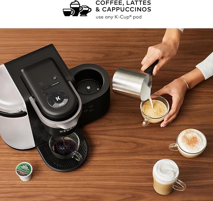 Keurig K-Cafe Single-Serve K-Cup Coffee Maker Latte Maker and Cappuccino Maker Comes with Dishwasher Safe Milk Frother Coffee Shot Capability Compatible with all Keurig K-Cup Pods Dark Charcoal