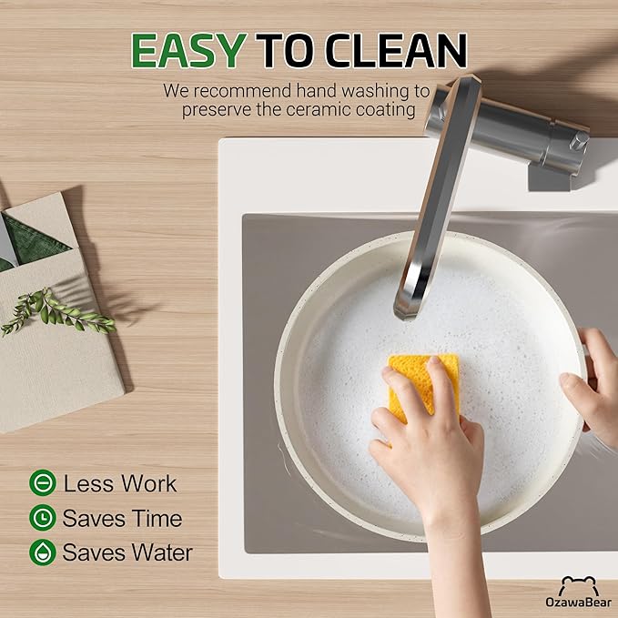 23 Pcs Pots and Pans Set Non Stick Ceramic Cookware Set Non Toxic with Detachable Handles Healthy Induction Cookware Oven Safe RV Kitchen Set PFAS PFOA &amp PTFE Free Cream White