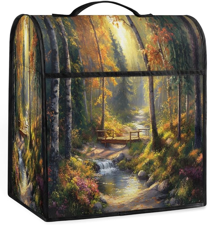 cfpolar Kitchen Aid Mixer Cover Compatible with 6-8 Quarts Forest Maple Stream Stand Mixer Cover Kitchen Aid Mixers Accessories Appliance Organizer Bag Dust Covers with Zipper Pocket