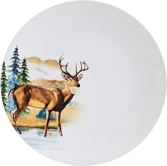 Studio Nova Woodland Animals Lodge 12 Piece Dinnerware Set Service for 4 White