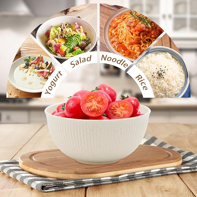 36pcs Reusable Wheat Straw Dinnerware SetsUnbreakable Dinnerware Cups Plates and Bowls SetsDurable Kitchenware Dishes Set for Home Office TravelPicnic