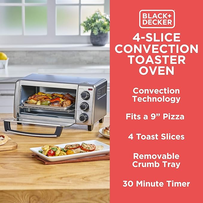 BLACK+DECKER TO1313SBD Toaster Oven 15.47 Inch Silver
