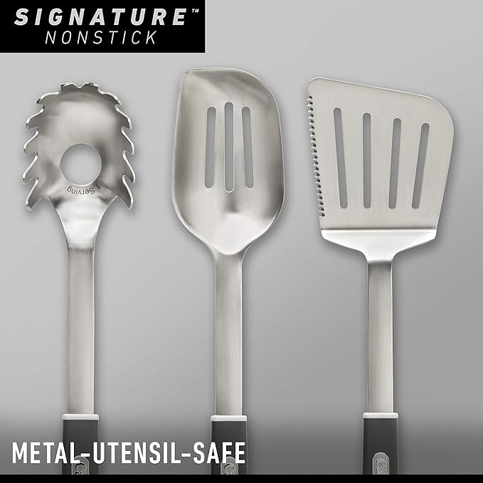 Calphalon 10-Piece Nonstick Kitchen Cookware Set Stay-Cool Stainless Steel Handles Dishwasher and Metal Utensil Safe Oven-safe up to 500 degrees F PFOA-Free Built to Last Black