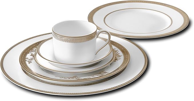 Wedgwood Vera Wang Lace Gold Oval Platter 14in