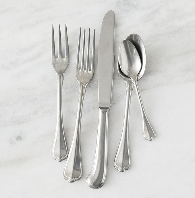 Fortessa San Marco 18/10 Flatware 5 Piece Place Setting Service for 1 Antique Silver