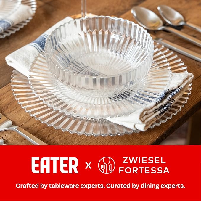 Eater x Zwiesel Fortessa Seraphina Glass 12 Piece Dinnerware Set (Service for 4) Clear