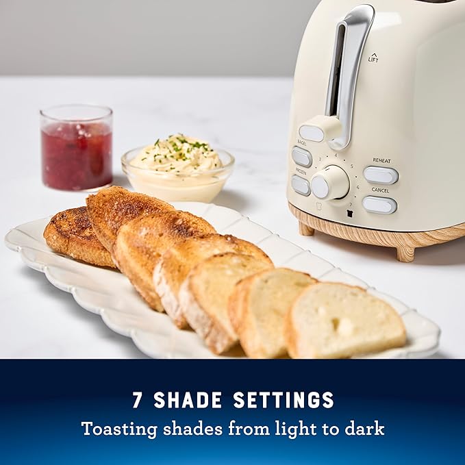 Oster 2-Slice Toaster with Extra Wide Slots Bagel Toaster Oat Milk