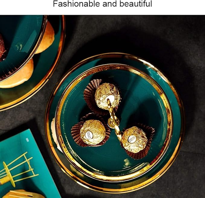 Creative Emerald Dessert Plate with Phnom Penh Fruit Plate Style:Small Two-Layer Cookware Set Cookware Picnic Boiler Cookware