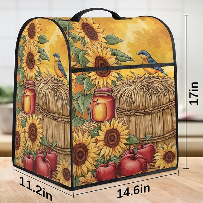 cfpolar Kitchen Aid Mixer Cover Compatible with 6-8 Quarts Sunflower Apples Bird Fall Stand Mixer Cover Kitchen Aid Mixers Accessories Appliance Organizer Bag Dust Covers with Zipper Pocket