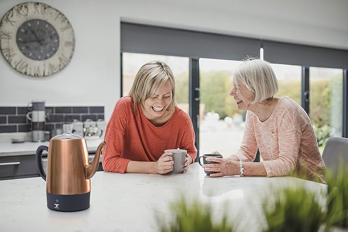 Moss &amp Stone 10 Cup Copper Percolator Coffee Pot Electric Stainless Steel Coffee Percolator Electric With Keep Warm Function Classic Perculator Pot With Removable Basket for Home or Office