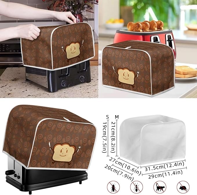 Appliance Covers for Kitchen Counter Cute Toast Slow Cooker Cover Kitchen Appliance Cover Set Universal Size Blender Cover Slow Cooker Cover Toaster Cover 2 Slice Cooker Cover Dust Cover