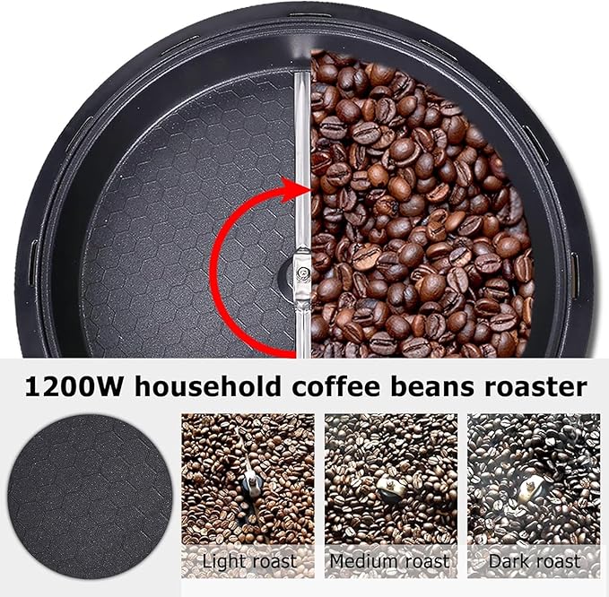 Commercial Coffee Roaster Electric Coffee Maker Machine 750g Household Coffee Roaster Baker Coffee Bean Burner Machine Baking Coffee Beans Tea Cereals Sesame Raw Beans - 1200w