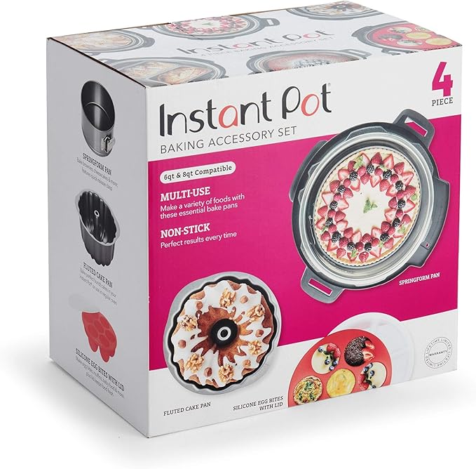 Instant Pot Official 4-Piece Nonstick Cooking Set: Versatile Multi-Use Dishwasher Safe Oven Safe and Excellent for Desserts Meals and Snacks